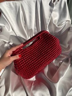 Red Metallic Pouch Wedding Clutch Hand Bag Christmas Gift - Etsy Crocheted Pouch Bag For Party, Handmade Crochet Pouch Bag For Party, Handmade Crochet Handheld Bag For Parties, Rectangular Crochet Shoulder Bag For Party, Chic Crochet Bag For Evening, Elegant Handmade Crochet Bag For Party, Elegant Crochet Clutch For Formal Occasions, Elegant Rectangular Crochet Evening Bag, Elegant Crochet Pouch Clutch