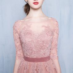 Beautiful Pink Short Sleeves Tulle with Lace A-line Party Dress, Dark – BeautyDressy A-line Gown With Illusion Neckline For Prom, Pink A-line Gown For Banquet, Tulle Mother Of The Bride Dress With Sweetheart Neckline, A-line Tulle Bridesmaid Ball Gown, Mother Of The Bride Tulle Dress With Sweetheart Neckline, Spring Tulle Dress With Sweep Train, Spring Tulle Evening Dress With Sweep Train, Spring Evening Dress With Sweep Train In Tulle, A-line Prom Dress With Illusion Neckline