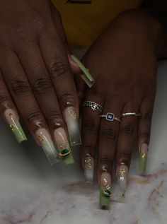 Green French Tips Nails, Sage Green French Tips, Green French Tips, Sage Green Nails, French Tips Nails, Sweet 16 Nails, Olive Nails, Tips Nails