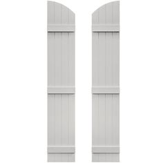 two white wooden shutters on a white background