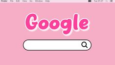 a pink background with the word google on it