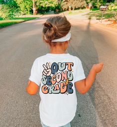 "Peace Out Second Grade Shirt, Last Day of School T-Shirt, 2nd Grade Graduation Clothing, Kids Graduation Gift, Second Grade Toddler Shirt !!How To Order 1-) Please, Check and Review all Photos. 2-) Select Your Product Type and Color. 3-) Select Your Product Size. 4-) Click ADD TO CART and You can go back to add more product color and text color or You can complete the checkout process. 5-) After You added your note, Please Click \"Proceed to Check Out\" ❤ Washing Instructions: For best results, Second Grade Shirt, First Grade Shirt, Preschool Shirts, Kids Graduation, T Shirt Aesthetic, Kimono Sweater, Shirt Aesthetic, Back To School Hairstyles, Graduation Outfit