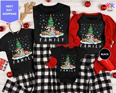 Mens Cotton T Shirts, Black Families, Family Christmas Shirts, Family Shirt, Christmas Family, Family Outfits, Party Shirts, Christmas Shirt, Family Shirts