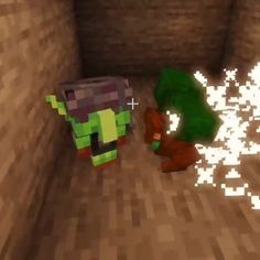 an image of a minecraft room with two creepers