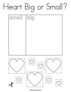 the heart big or small worksheet