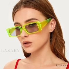 Lasaky - Classy Black Patchwork Sunglasses - Ideal for Fashionable Everyday Wear Retro Sunglasses Women, Sunglasses Women Vintage, Green Sunglasses, Black Rectangle, Mens Eyewear, Rectangle Sunglasses, Moda Vintage, Retro Sunglasses, Sunglasses Branding