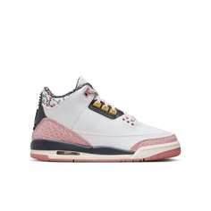 Bold colors and classic details give the AJ3 a fun, throwback look. It's modeled after Mike's game shoe from the '80s, so you'll be walking in the footsteps of a legend.Comfy collar feels soft around the ankle.Flexible foam midsole gives you plenty of support.Solid rubber outsole provides traction where you need it. Style # 441140-100 Color: White/Anthracite-Red Stardust Pink Retro Jordans, Air Jordan 3 Retro Fire Red, Jordan 3 Og Fire Red, Reimagined Jordan 3, Cheap Jorden 3s Size 9/2, Bold Bouquet, Nike Air Jordan 3, Family Conversation, Jordan 3 Retro