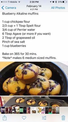 the recipe for blueberry muffins is shown in an instagram post on facebook