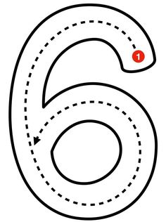 the number six with an arrow on it