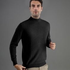 Free Shipping on orders $45+   
  First Order 10 % OFF, CODE: DAISYSILK   
  FREE Scrunchy or Eye Mask Gift on Orders $100+   
  (No Code Needed)          100% Cashmere Knitting     Half High Round Collar     Long Sleeve     Regular Fit       Design of half-high collar, this men's cashmere sweater can effectively protect your neck from freezing, the basic version type almost suits for everybody, The sweater can be worn in two ways, either outside or inside. 100% Cashmere fabric will also keep Work Holiday Party, Cashmere Sweater Men, Cashmere Fabric, Mens Cashmere, Sweater For Men, Sweater Material, Knit Sweatshirt, Mens Pajamas, Pajama Shirt