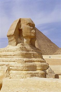 an image of the sphinx and pyramids in egypt