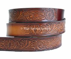 "* Western Embossed brown leather belt with name laser engraved free on center back (visible) for Men and Women * Made in USA * 100% high quality one-piece full grain cowhide leather * Snap, Buckle closure so you can easily change buckles * 1 1/2\" wide with 7 holes punched - Silver belt buckle and leather keeper included * The best way is to measure a belt that fits you. Measure from the fold to the hole where you wear the belt (see diagram) * Men add 2\" above pant size (pant size 38 order a 4 Classic Brown Embossed Belt Buckles, Custom Engraved Brown Belts, Custom Brown Engraved Belts, High Springs Florida, Belt Western, One Piece Full, Springs Florida, Silver Belt Buckle, Silver Belt