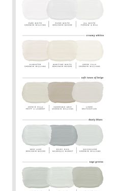 the different shades of white paint