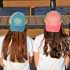 These monogrammed mesh caps for ladies are definitely a staple to have in your closet!  From being on the lake or at the beach to just throwing your hair in a ball cap and running errands, this mesh cap will add style to your day!  And, of course, by adding a monogram, you'll add your southern girly girl attitude to whatever you're wearing!*Soft Cotton*Adjustable with Metal Clip*Approximately 19.5" - 22" Around the Head Outdoor Trucker Hat With Curved Bill, Sports Trucker Hat One Size Fits Most, Caps And Hats, Girl Attitude, Mesh Cap, Ball Cap, Girly Girl, Trucker Cap, At The Beach