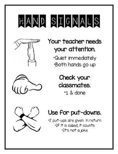 the instructions for how to use hand signals