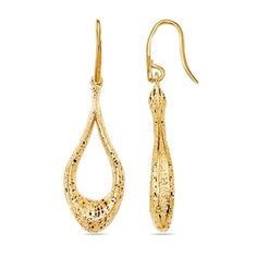 Teardrop Dangle Earrings, Earrings In Gold, French Wire, Yellow Gold Earring, Fashion Earrings, Gold Earrings, Dangle Earrings, Yellow Gold, Gold