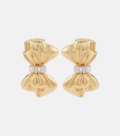 Find ALESSANDRA RICH Crystal-embellished Clip-on Earrings on Editorialist. Material: brass, glass. Made in Italy. Designer color name: Cry-Gold. Includes: box, dust bag. Closure: clip-on. Designer Gold-tone Earrings For Formal Occasions, Designer Gold Earrings With 17 Jewels, Designer Yellow Gold Earrings For Evening, Luxury Gold-tone Earrings For Evening, Luxury Gold-tone Evening Earrings, Gold-tone Glamorous Earrings For Formal Occasions, Glamorous Gold-tone Earrings For Formal Occasions, Glamorous Gold-tone Formal Earrings, Designer Diamond Evening Earrings