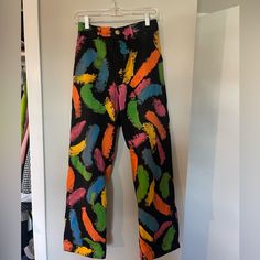 Big Bud Press Mulitcolor Paint Swatch Work Pants. Hand Painted, Worn Once. Bundle With The Matching Pantry Shirt For The Full Set And Discounted Price. Big Bud Press, Paint Swatches, Pants Color, Work Pants, Full Set, Pantry, Pant Jumpsuit, Straight Leg, Pants For Women