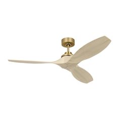 a ceiling fan that is on top of a white wall and has a light fixture