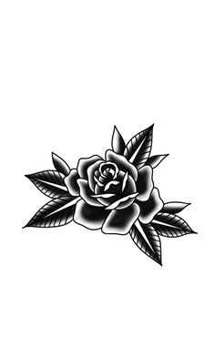 a black and white rose tattoo design