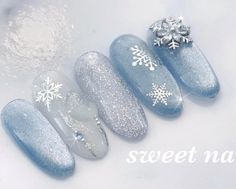 Olaf Nails, Acrilyc Nails, Frozen Nails, Xmas Nail Art, Milky Nails, Wow Nails, Christmas Gel Nails, Pretty Gel Nails, Snowflake Nails