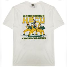 Product Details Cheer For Your Favorite Hbcu During Homecoming And Beyond In This All-Cotton Tee Celebrating Black Excellence On Campus. Hbcu Band, Hbcu Homecoming, White Motorcycle, Blue Y2k, Color Block Tee, Zara T Shirt, Harley Davidson Shirt, Concert Tshirts, Band Shirts