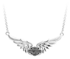 Free shipping - Harley-Davidson Womens Classic Double Wing B&S Chain Necklace, Silver HDN0405-16 - Essentials/Jewelry & Watches/Womens Jewelry/Necklaces - Womens/Jewelry & Watches/Necklaces Harley Davidson Merchandise, Harley Davidson Jewelry, Pink Motorcycle, Mod Jewelry, Chain Necklace Silver, Harley Davidson Boots, Princess Jewelry, Classic Necklace, Womens Jewelry