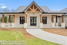 the front entrance to a new home under construction