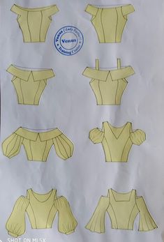 the paper is cut out and ready to be used for making clothing pieces, including bras