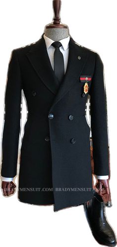 Business Jacket, Slim Fit Blazers, Black Jacket, Wool Coat, Double Breasted, Wool Blend, Coats Jackets, Slim Fit, Blazer