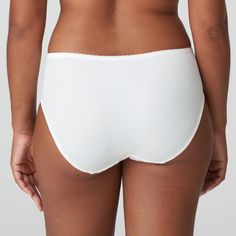 These luxurious, high-waisted opaque briefs feature decorative embroidery on the legs.  A must-have in your lingerie drawer: Natural. Elegant White Full Coverage Bottoms, Elegant Full-length White Bottoms, Elegant High-cut Leg Bottoms For Daywear, Decorative Embroidery, Panty Style, High Waisted Briefs, Lingerie Drawer, Must Haves, United States