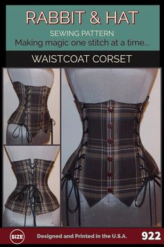 the waist and corset are made from plaid fabric