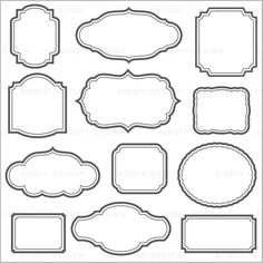 a set of blank frames and labels for your design projects or scrapbooking project