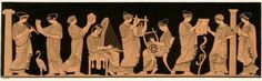 an ancient greek scene with men and women