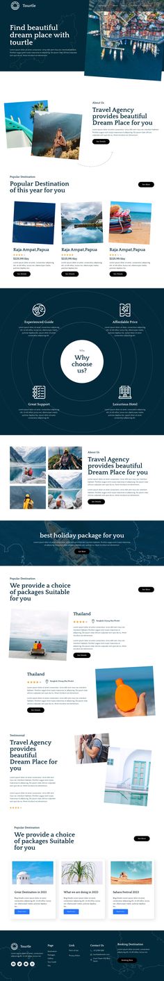 an image of the website design for a boat company, with different colors and sizes