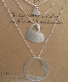 Generations necklace set grandmother mother by carriesaxl on Etsy Customizable Double Heart Jewelry Gift, Customizable Open Heart Jewelry As A Gift, Customizable Open Heart Jewelry For Gifts, Customizable Open Heart Jewelry Gift, Handmade Double Heart Necklaces For Anniversary, Customizable Sterling Silver Open Heart Jewelry, Mother's Day Double Heart Jewelry Gift, Customizable Open Heart Necklaces For Mother's Day, Customizable Open Heart Necklace For Mother's Day