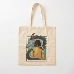 a tote bag with an illustration of a rat on it's face and the words,