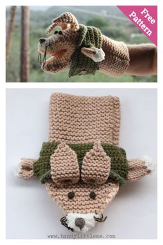 there are two knitted animals on the same item