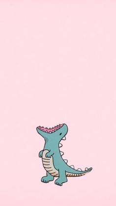 a drawing of a crocodile with a crown on it's head, standing in front of a pink background