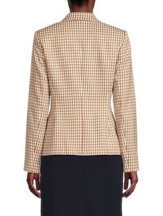 Sophisticated And Stylish, This Houndstooth Blazer Is Perfect For Making A Statement. Notch Lapels Long Sleeves Button Front Chest Welt Pocket Waist Pockets Lined 63% Polyester, 34% Rayon & 3% Spandex Dry Clean Imported Size & Fit Short-Length. Womens - W Sportswear > Saks Off 5th. Tommy Hilfiger. Color: Tobacco Ivory. Size: 12. Tommy Hilfiger Tops For Office In Fall, Fitted Beige Houndstooth Outerwear, Beige Long Sleeve Houndstooth Outerwear, Spring Houndstooth Double-breasted Outerwear, Luxury Long-sleeve Houndstooth Blazer, Wool Double-breasted Houndstooth Outerwear, Houndstooth Blazer, Ivory Color, Welt Pocket