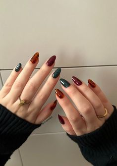 Treat yourself to our luxurious nail services and explore our range of high-quality products for the perfect finish Two Color Manicure, Funky Nails Fall, Funky Fall Nails, Tortoiseshell Nails, Fall Nude Nails, Nails 2024, Autumn Nails, Pretty Acrylic Nails