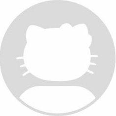 an image of a hello kitty logo on a white circle with the word hello kitty