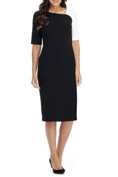 Alexia Admor | Dolman Sleeve Midi Sheath Dress | Nordstrom Rack Elegant Sheath Dress With Back Zipper, Stretch Evening Dresses With Side Zipper, Stretch Evening Dress With Side Zipper, Evening Dresses With Side Zipper And Stretch, Sleek Formal Dress With Back Zipper, Elegant Short Sleeve Midi Dress With Back Zipper, Elegant Short Sleeve Dresses With Back Zipper, Elegant Formal Bodycon Dress With Back Zipper, Sleek Knee-length Dress With Back Zipper