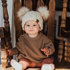 Double Pom Hat Fur Pom Hat Double Fur Pom Beanie Ivory Cream | Etsy Knitted Baby Two Pom Pom Hats Free Patterns Newborns, Pom Pom Hat Baby, Baby Hat With Pom Pom Crochet Pattern, White Double Pom Pom Hat, Knit Double Pom Pom Hat, Double Pompon Hat, Baby Hats Outfit, Trending Beanies, Baby Picture Outfits