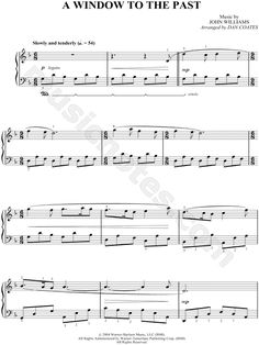 the sheet music page for a window to the past