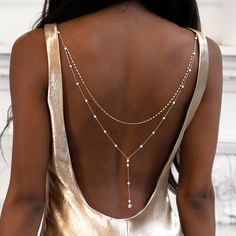 Jóias Body Chains, Pearl Backdrop, Backdrop Necklace, Backdrops Necklace, Low Back Dresses, Back Necklace, Necklace Bridal, Back Jewelry