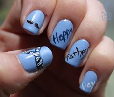 Mommy does her nails: Father's Day Fairy Nails, Flag Nails, Finger Paint, Awesome Nails, Her Nails, Seasonal Nails, Dad Day, Cute Nail Art, Finger Painting