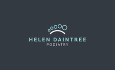 the logo for helen daitreee podiatry, which has been designed to look like