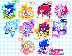 the sonic stickers are all different colors