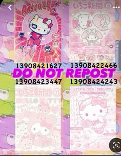 the hello kitty stickers are all different colors